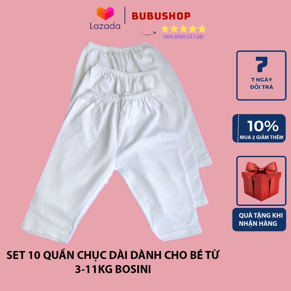 [SALE] Combo 10 quần dài cotton dành cho bé sơ sinh và 1-12 tháng tuổi chất liệu quần cho bé cotton cao cấp thấm hút mồ hôi tốt nhiều hình họa tiết dễ thương tiết kiệm khi bé còn nhỏ, quần áo cho bé giặt mau khô BUBUSHOP - bubinshop