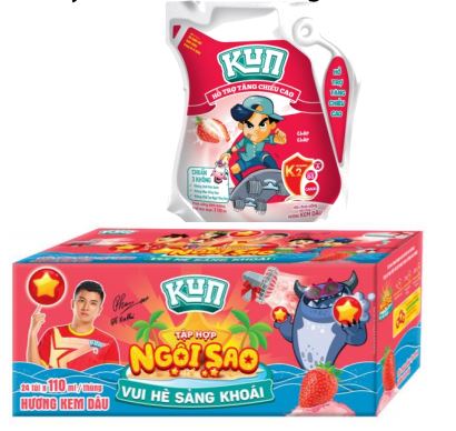 Sữa KUN túi vị dâu 24 túi 110ml