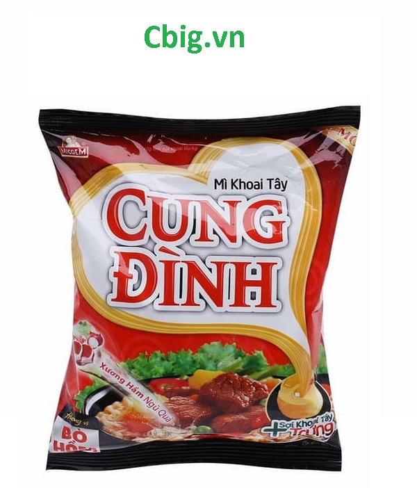 cbig.vn -Thùng 30 gói mì ăn liền khoai tây Cung Đình Micoem lẩu tôm chua