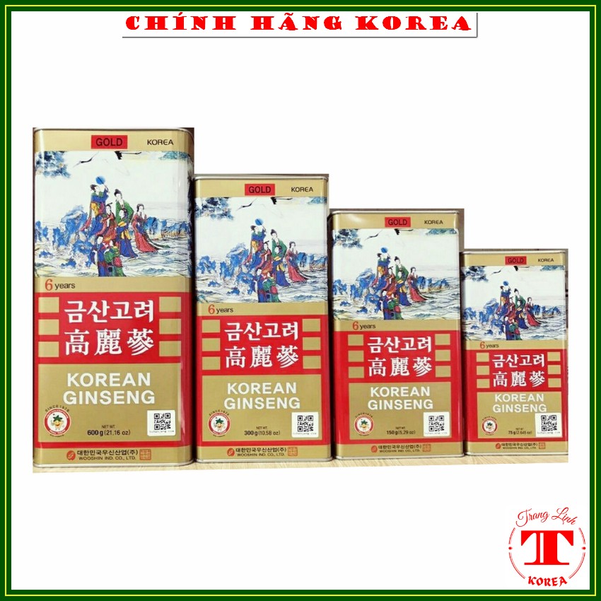 Hồng sâm củ khô hộp thiếc Bio, hộp 300g Vip - Nhân sâm khô giúp tăng thể lực, giảm lão hóa, phòng ung thư - tranglinh