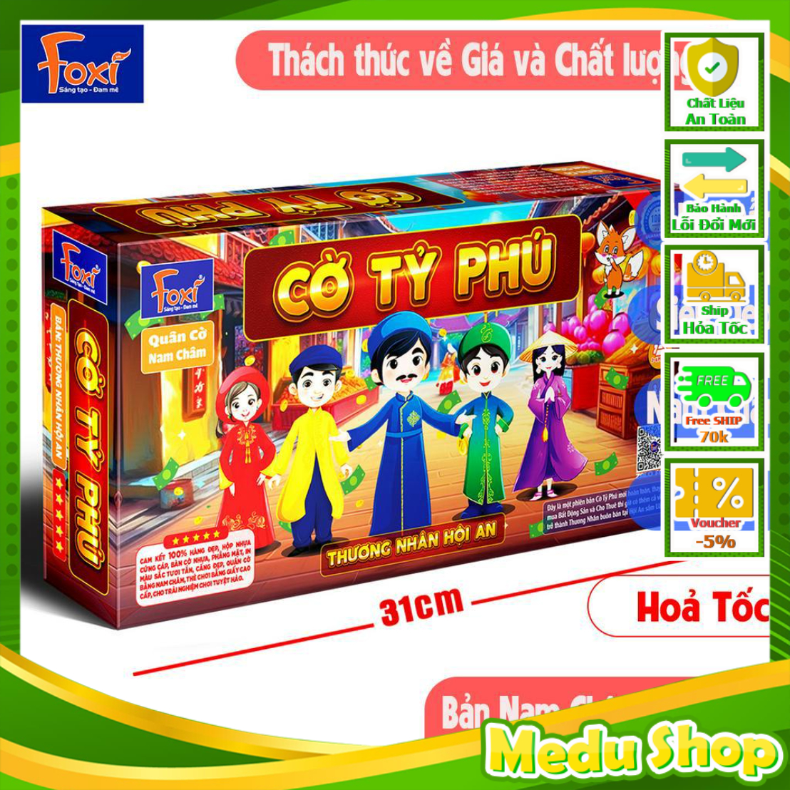 Cờ Tỷ Phú-tỉ phú Nam Châm Foxi-Monopoly-Thương nhân Hội An-SIZE TO 31cm