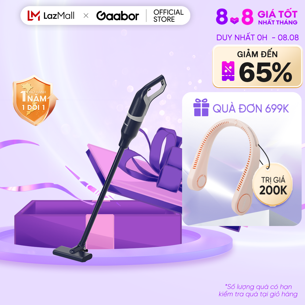 Máy hút bụi cầm tay lực hút 16000pa gaabor gvcw-m16y02 xoay 90 độ 5 lớp lọc dòng deep sea cao cấp mạnh mẽ - hàng chính hãng