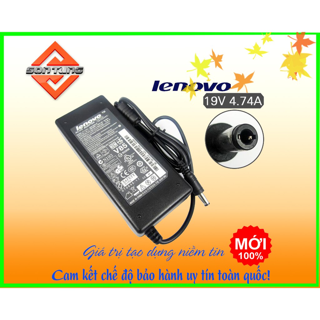 Sạc laptop Lenovo 19v-3.42a/4.74a - Tặng kèm dây nguồn sạc xịn, sản phẩm tốt đạt chất lượng cao, cam kết bảo hành uy tín