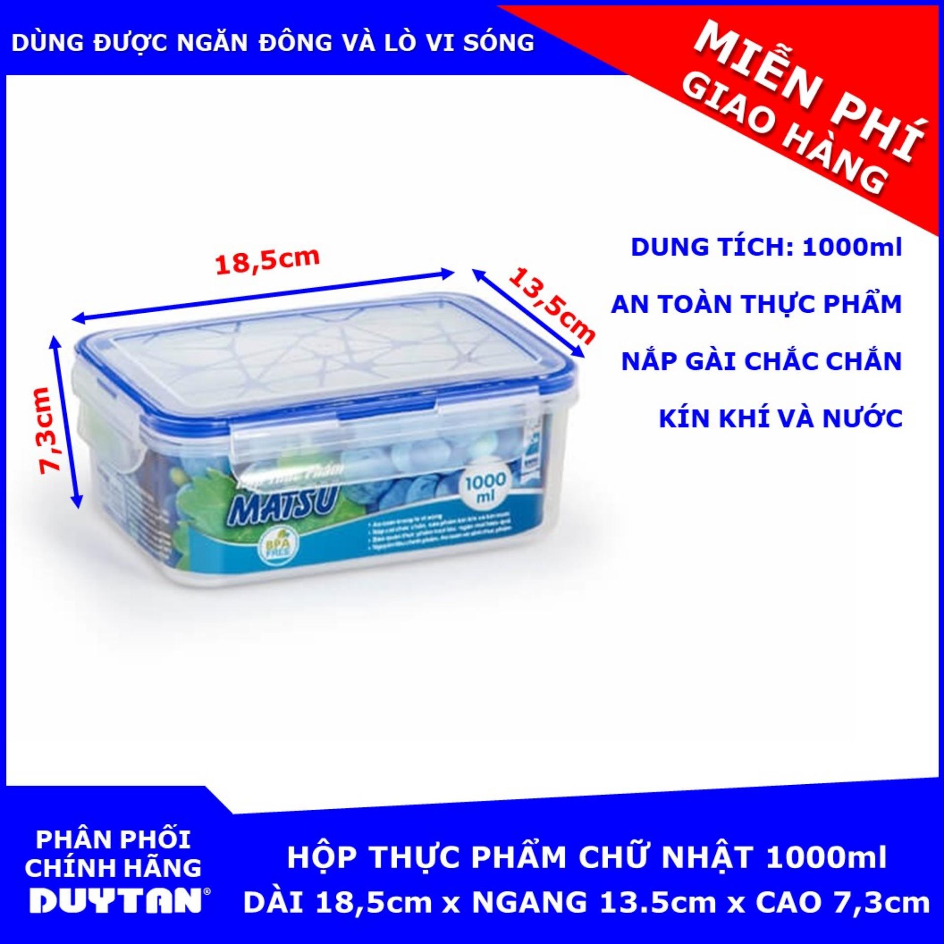 Hộp đựng thực phẩm chữ nhật cao cấp matsu no.433 dung tích 1000ml
