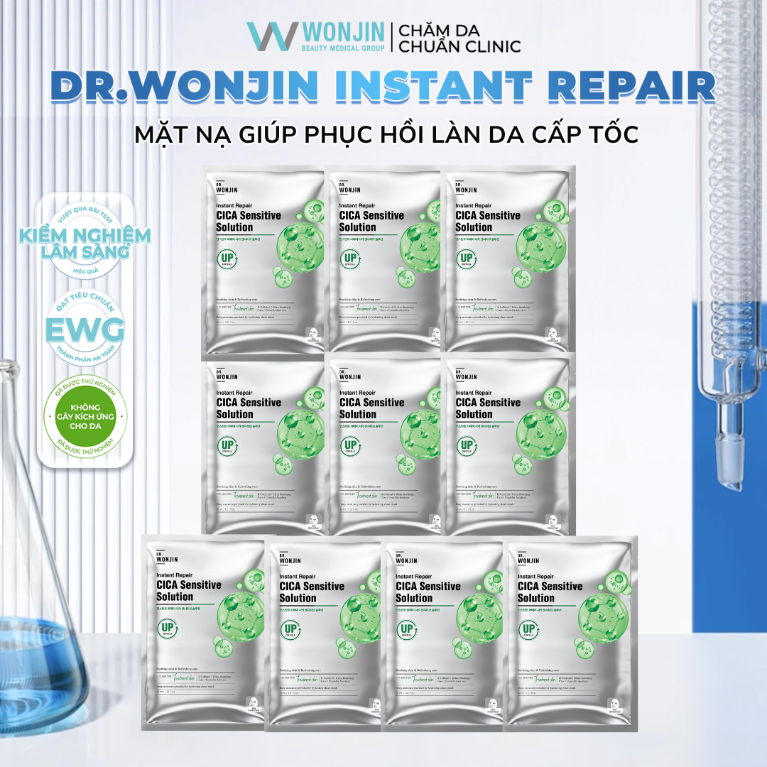 [B3] Combo 10 Mặt Nạ Phục Hồi Và Làm Dịu Cấp Tốc Dr.WonJin Instant Repair Cica Sensitive Solution Mask 30g x10