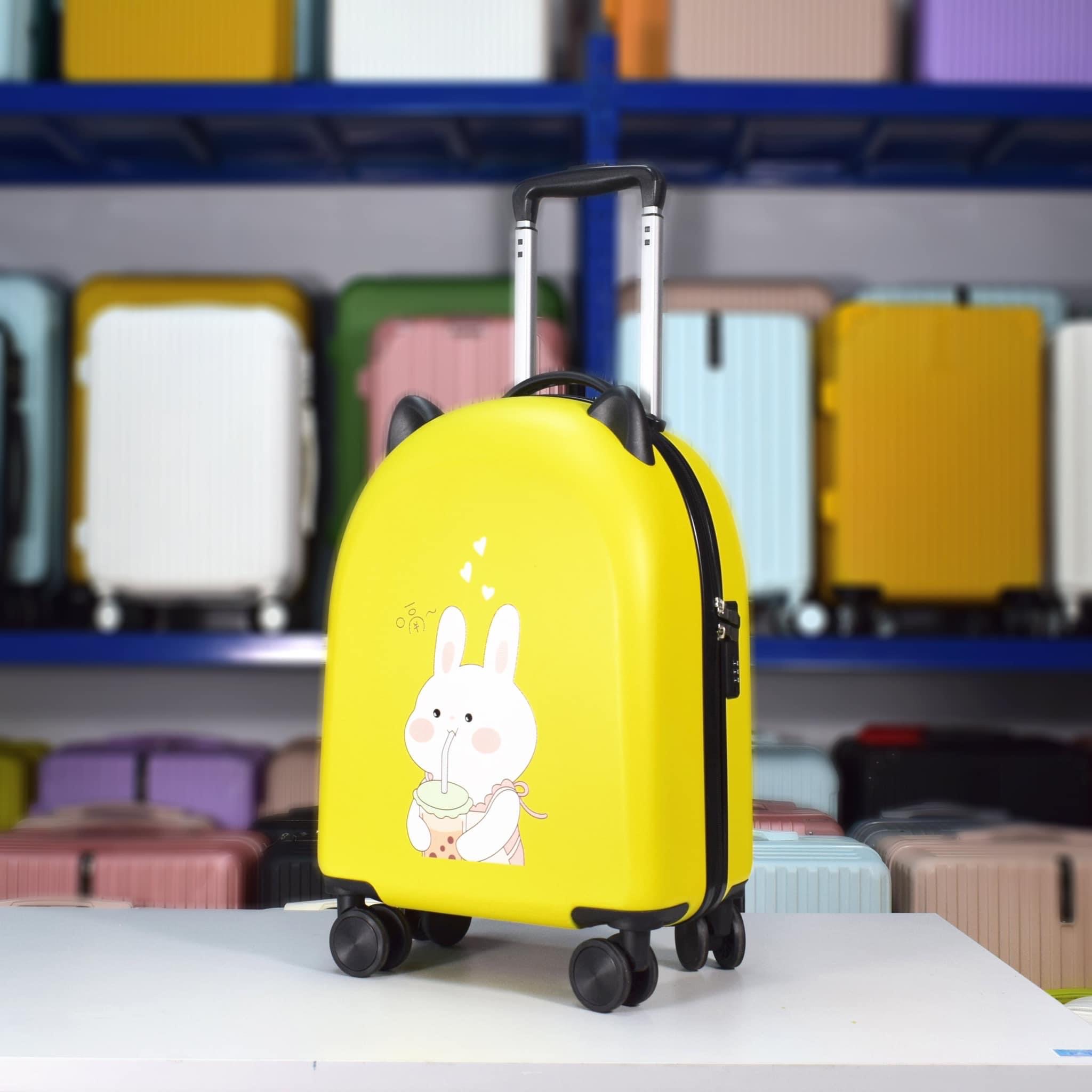 Vali tai thỏ cute in nhãn sticker size 18 , bảo hành 5 năm