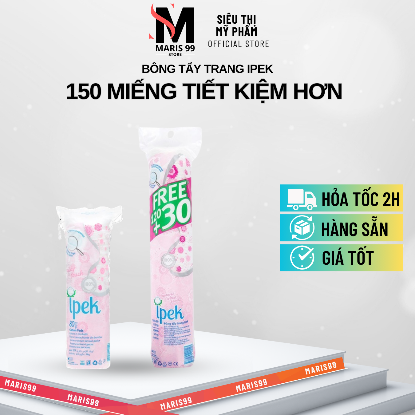 Bông Tẩy Trang Ipek Thổ Nhĩ Kỳ Làm Sạch Da Không Gây Kích Ứng Thấm Hút Nhanh Bestchoice