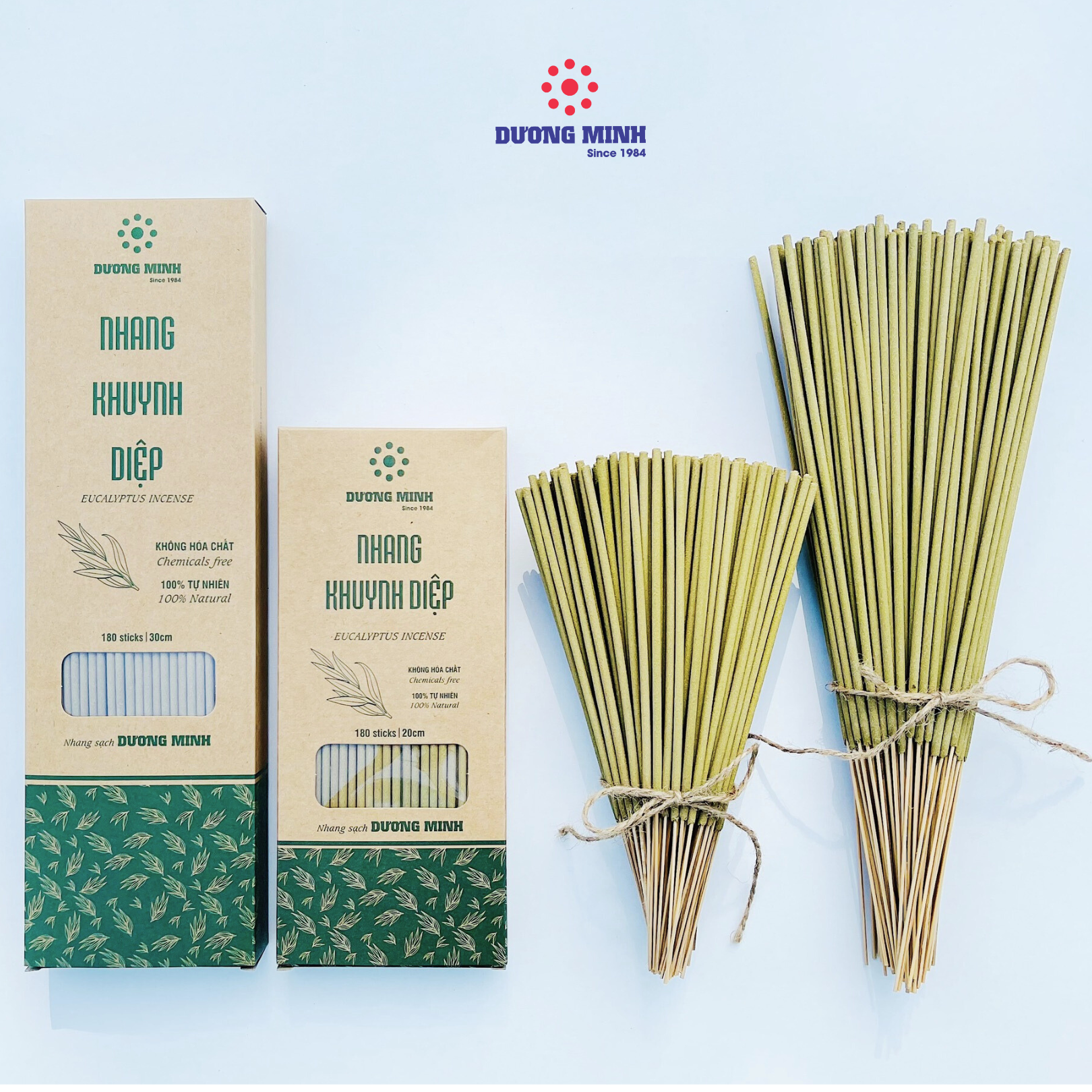 Nhang Khuynh Diệp Dương Minh - Nhang sạch 20cm 30cm Nhang thơm từ lá khuynh diệp - lá bạch đàn