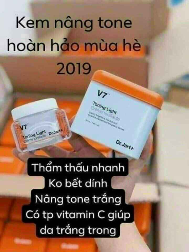 Kem v7 thiếc vuông toning light trắng mịn da, mờ nám , tàn nhang