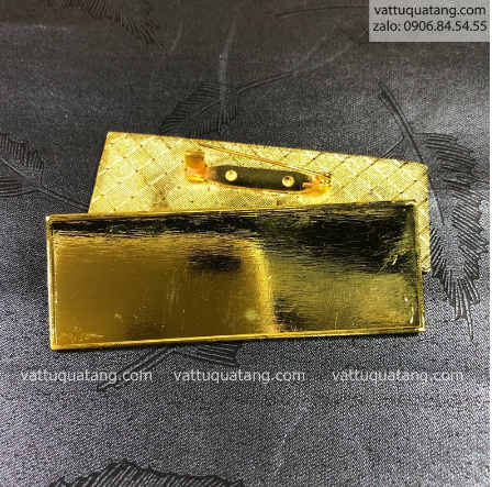 Combo 50 cái Phôi bảng tên huy hiệu kim loại cài áo chữ nhật lớn 7X2.5cm