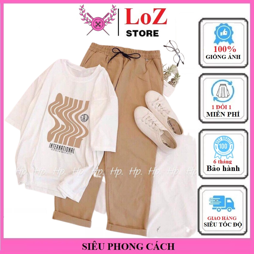 [ SIÊU PHONG CÁCH ] Sét áo sóng và quần kaki siêu đẹp.LOZITAR . { HÀNG ĐẸP } sét bộ UNISEX cá tính, sét bộ mặc ở nhà cho Nam và nữ, Áo thun Nam Nữ Phối Quần Siêu Đẹp Mặc Đi Chơi Đi Làm Đều Đẹp.