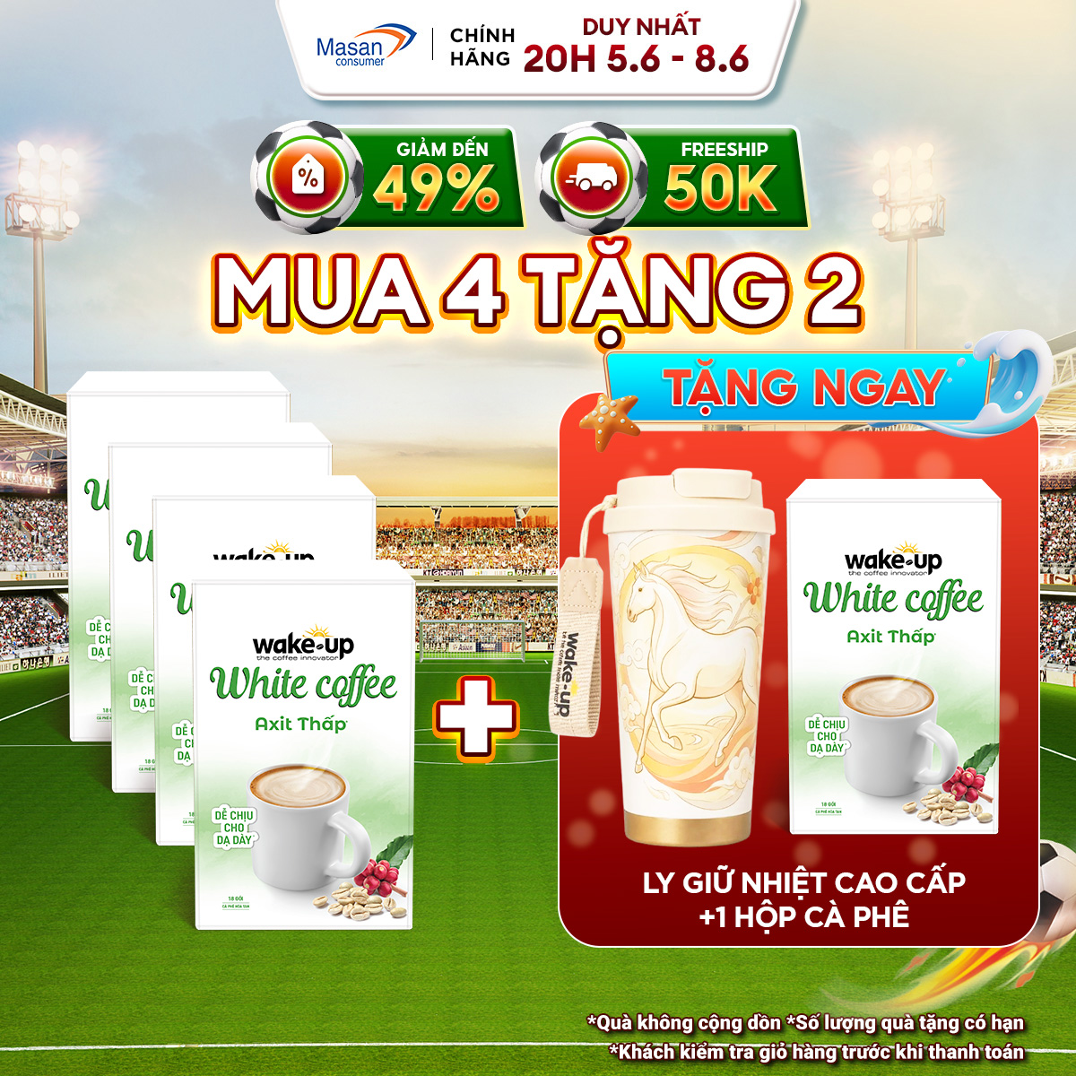 [Chọn loại] Cà phê hòa tan Wake up White Coffee - gói x 18gr