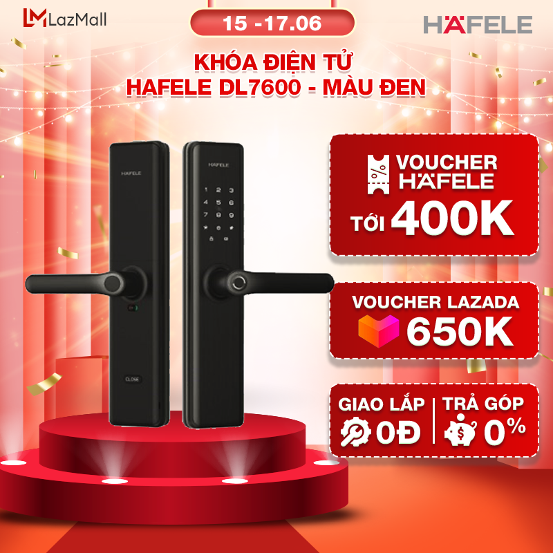 Khóa điện tử hafele dl7600 - 91220237 màu đen