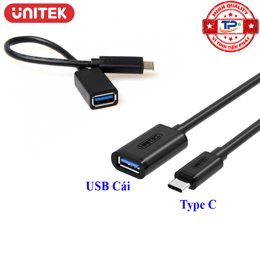 Cáp chuyển usb 3.1 usb type-c sang usb 3.0 female unitek y-c476bk