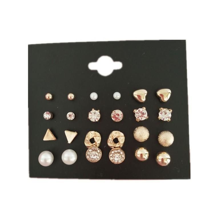 Set 12 đôi khuyên tai hàn quốc đẹp - bạc hap1675