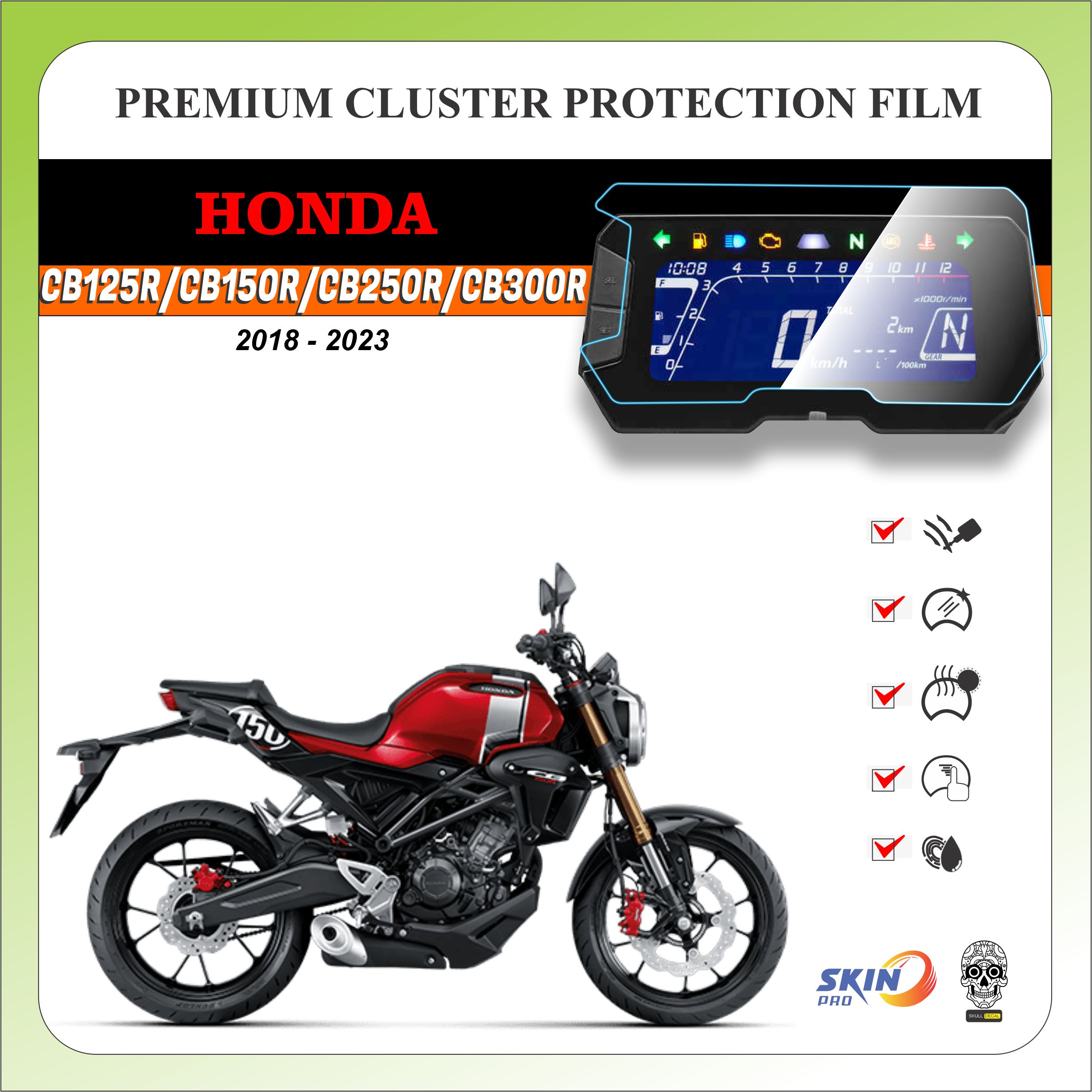 Miếng dán PPF bảo vệ mặt đồng hồ xe CB125R CB150R CB250R CB300R 2018 đến 2023 - HONDA CB150 CB300 CB250