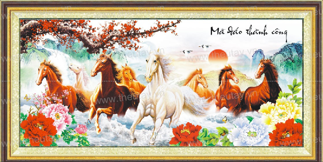 Tranh đính đá abc 3d mã đáo thành công df222 kt:130x63cm