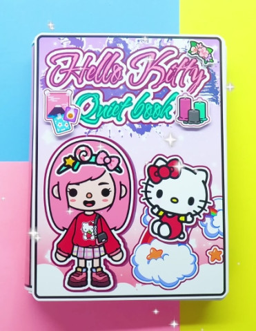 Set bộ sưu tập búp bê giấy nhà tiêntiên - ngôi nhà màu hồng hello kitty