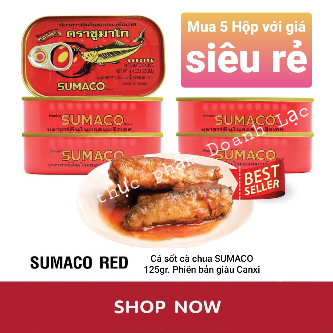 Cá Mòi Sốt Cà Chua đóng hộp Sumaco sardines 125gr