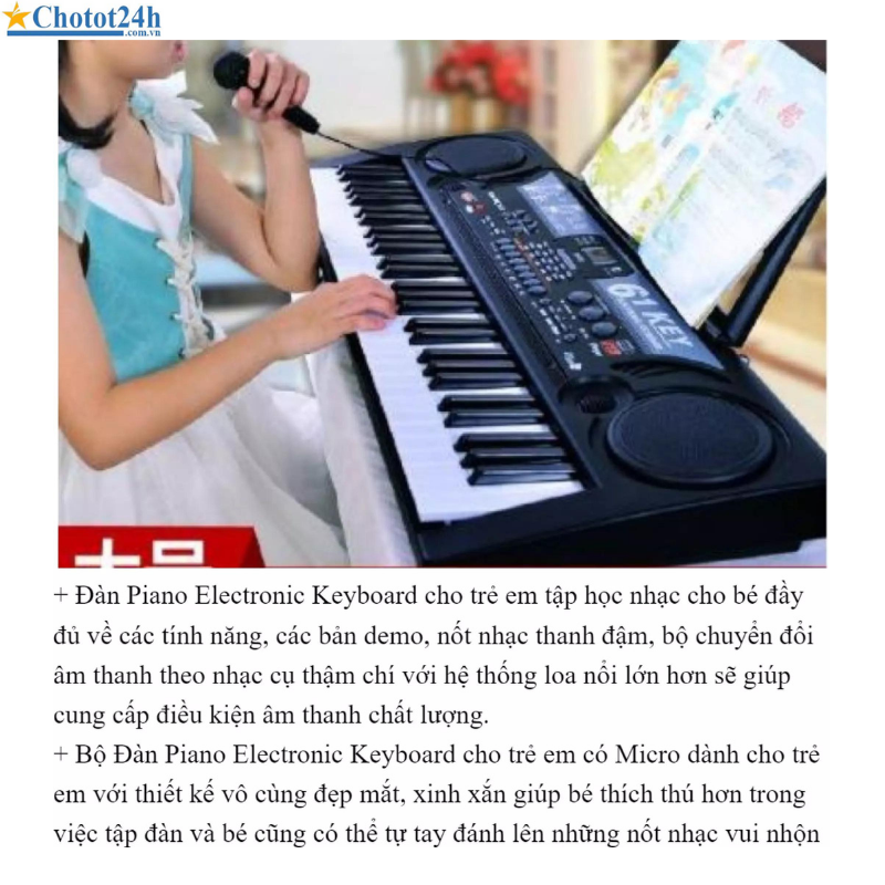 ĐÀN PIANO 61 PHÍM CÓ MÍC CHO BÉ-Đàn organ dành cho béĐồ chơi năng khiếu & học tập cho bé Phát triểnSáng tạo Tại nhàBảo hành uy tín Lỗi 1 đổi 1 SUNHA