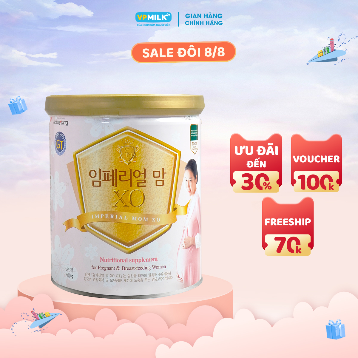 Sữa Bột XO MOM 400g Bổ Sung Dinh Dưỡng Cho Mẹ Bầu Trước Và Sau Sinh