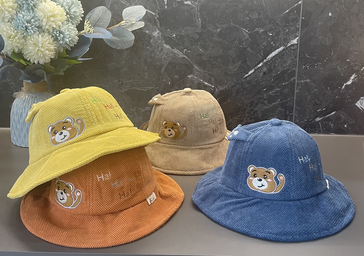 Mũ bucket gấu vẫy tay siêu đáng yêu cho bé 2-5 tuổi