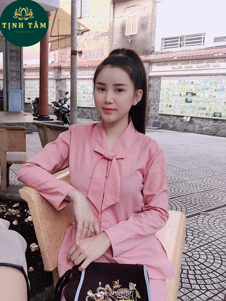 Đồ Đi Chùa Nữ La Hán Nơ Vải Dày Dặn Mềm Mịn Thấm Mồ Hôi Cực Tốt Mặc Rất Mát Và Thoải Mái