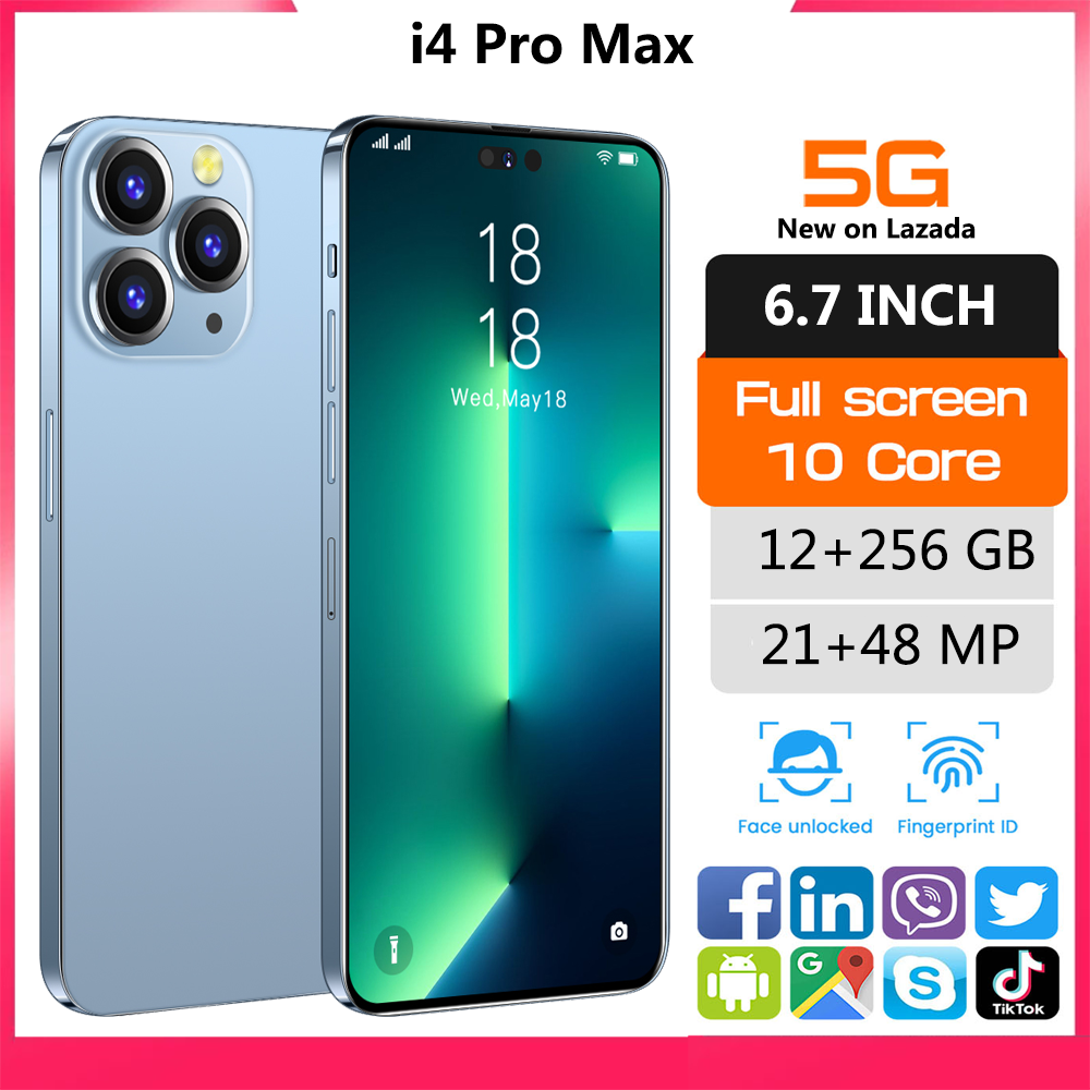i14 Pro max Điện thoại di động 12+256G Màn hình 6.7 inch Máy ảnh HD 21+48 MP 5500 mAh MỚI Sẵn Tiếng Việt chơi ngon lành Học Online đỉnh CHÍNH HÃNG