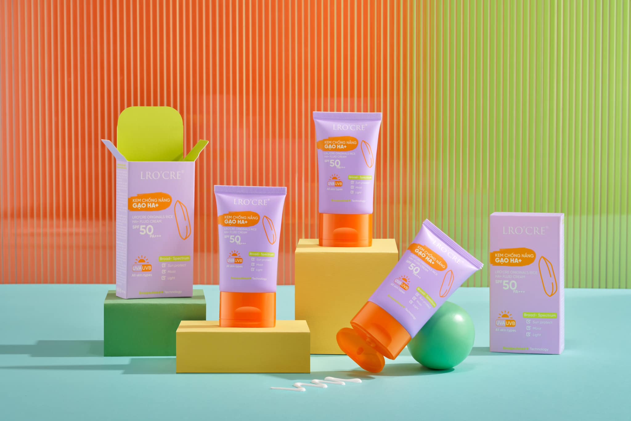 Kem chống nắng GẠO HA+ lro'cre bảo vệ và dưỡng da hằng ngày SPF 50 PA++