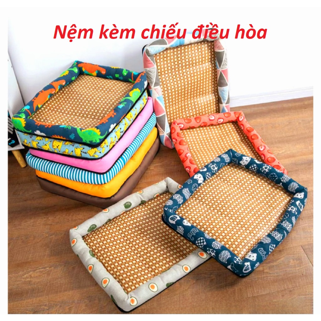 Đệm hè cho chó mèo - chiếu nằm mát - Ổ nệm cho mèo lót chiếu mát mẻ, có đáy chống trượt