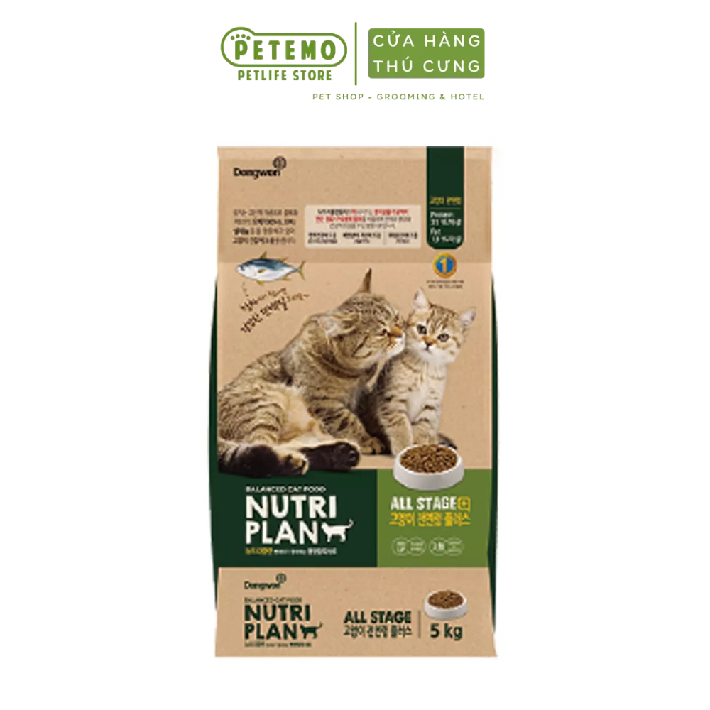 Hạt mèo Nutri Plan All Stage Plus Thức ăn cho mèo mọi lứa tuổi 5kg Petemo