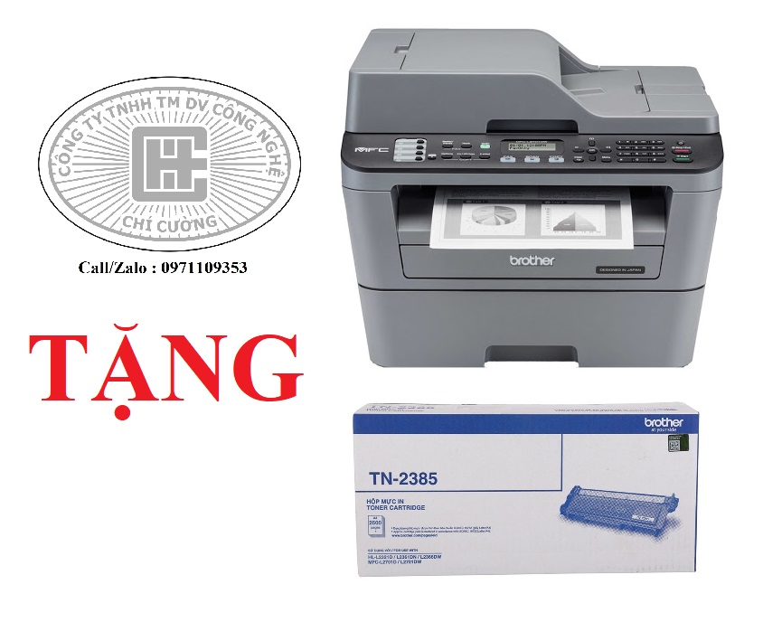 Máy in laser brother đa chức năng mfc-l2701dw + tặng hộp mực tn-2385 - hàng chính hãng