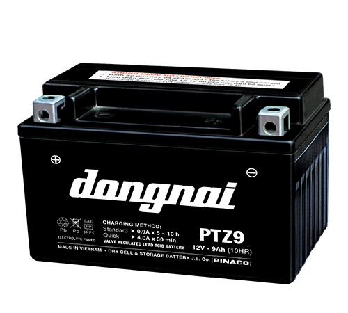 Ắc quy khô xe máy ĐỒNG NAI PTZ9 12V-9Ah