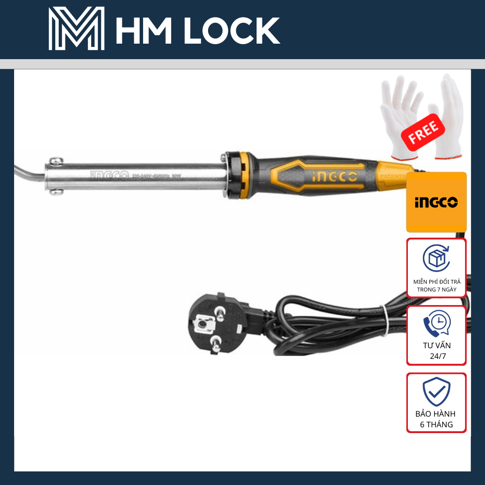 Mỏ hàn chì 60w ingco - hàng chính hãng - si0368 - hm lock