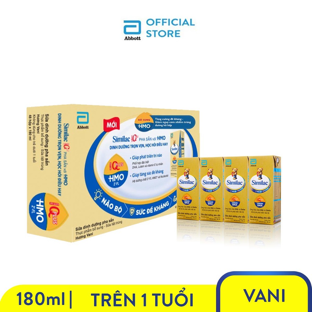 Thùng 48 hộp sữa bột pha sẵn Abbott Similac IQ 4 180ml, sản phẩm tốt, chất lượng cao, cam kết như hình, độ bền cao, xin vui lòng inbox shop để được tư vấn thêm về thông tin