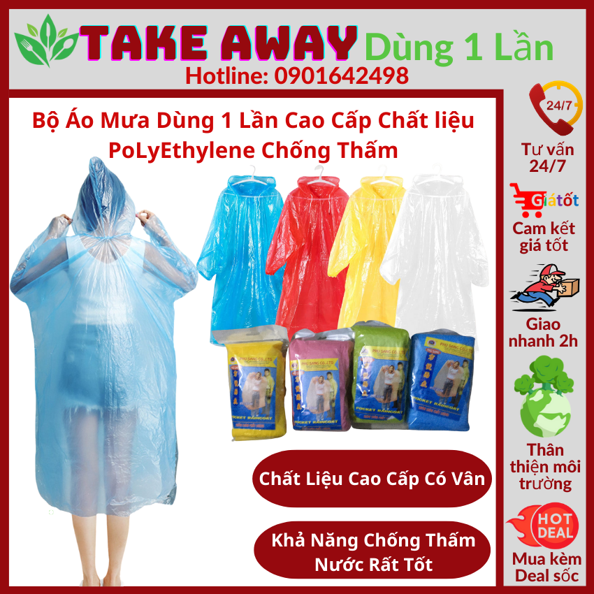 Áo mưa vải nilong chất liệu dày dặn dùng được nhiều lần