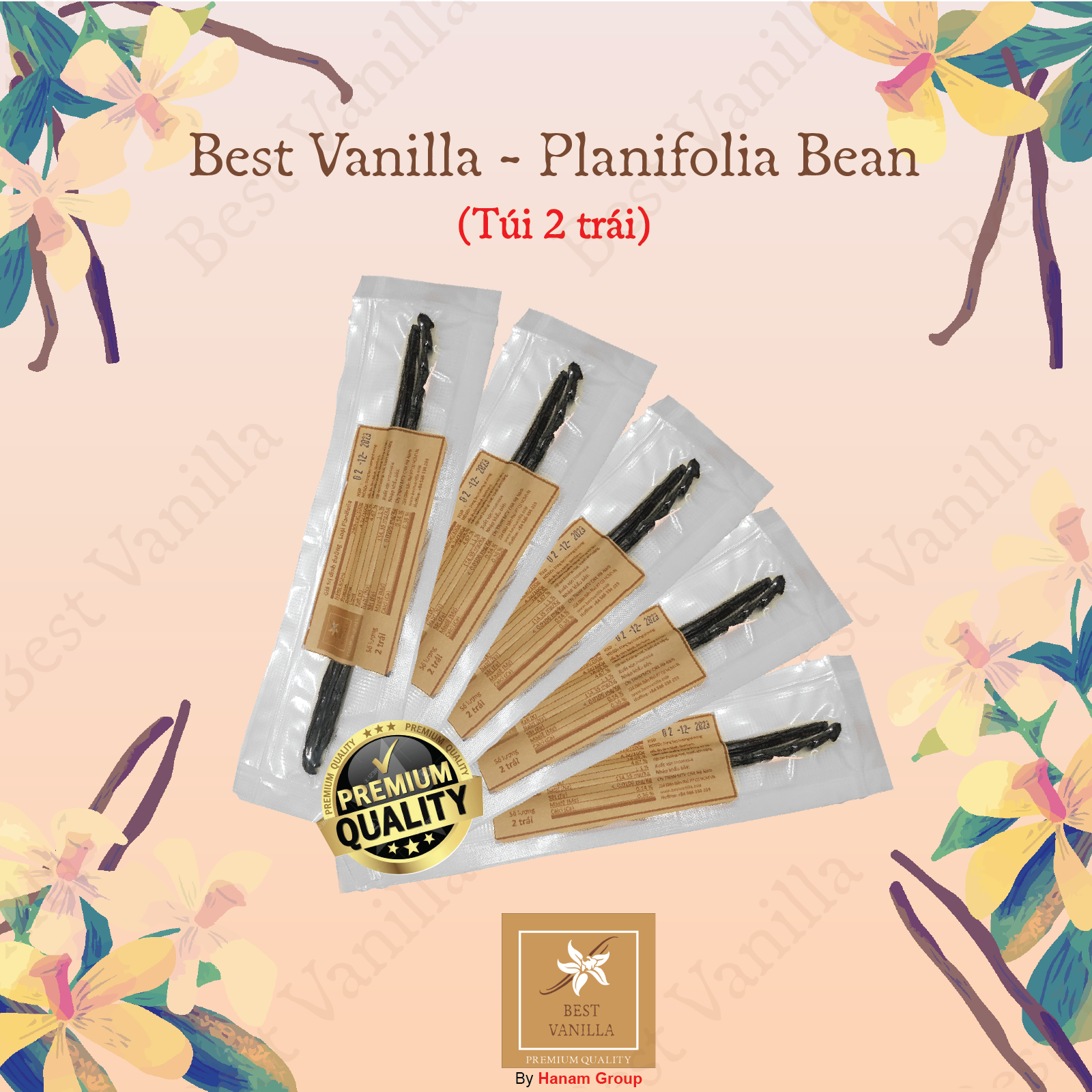 Trái vani thượng hạng loại Planifolia _ túi 2 trái