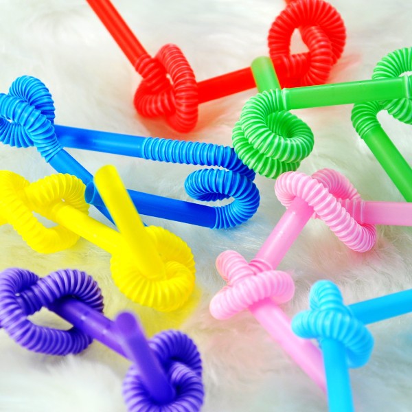 Gói 100 cái ống hút nhiều màu 2 đầu co #thuytinhdiy