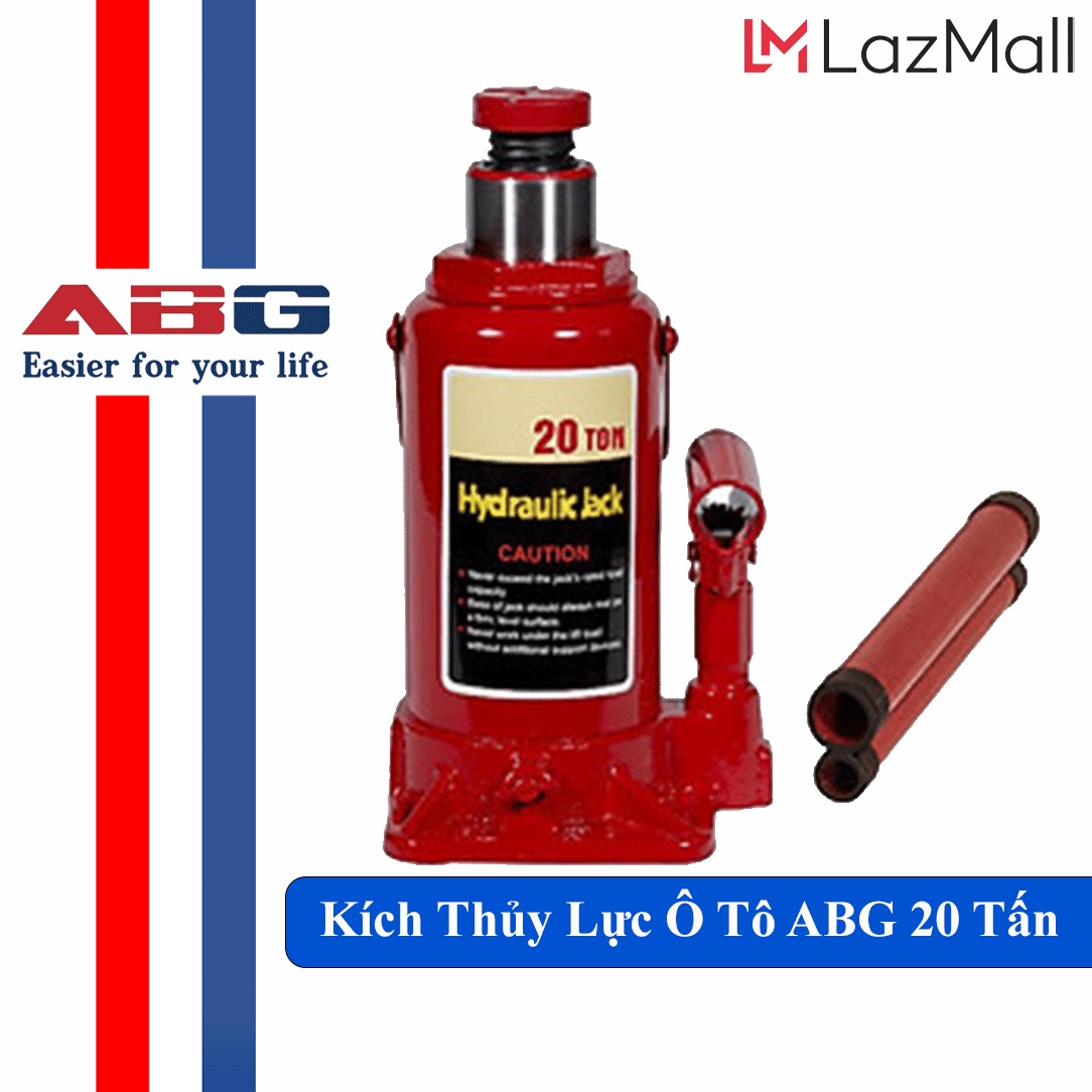 Kích Thủy Lực Ô Tô ABG Loại 20 Tấn Màu Đỏ, Con Đội Thủy Lực, Kích Dầm Dùng Để Nâng, Sửa Chữa Oto, Dùng Trong Các Ngành Công Nghiệp