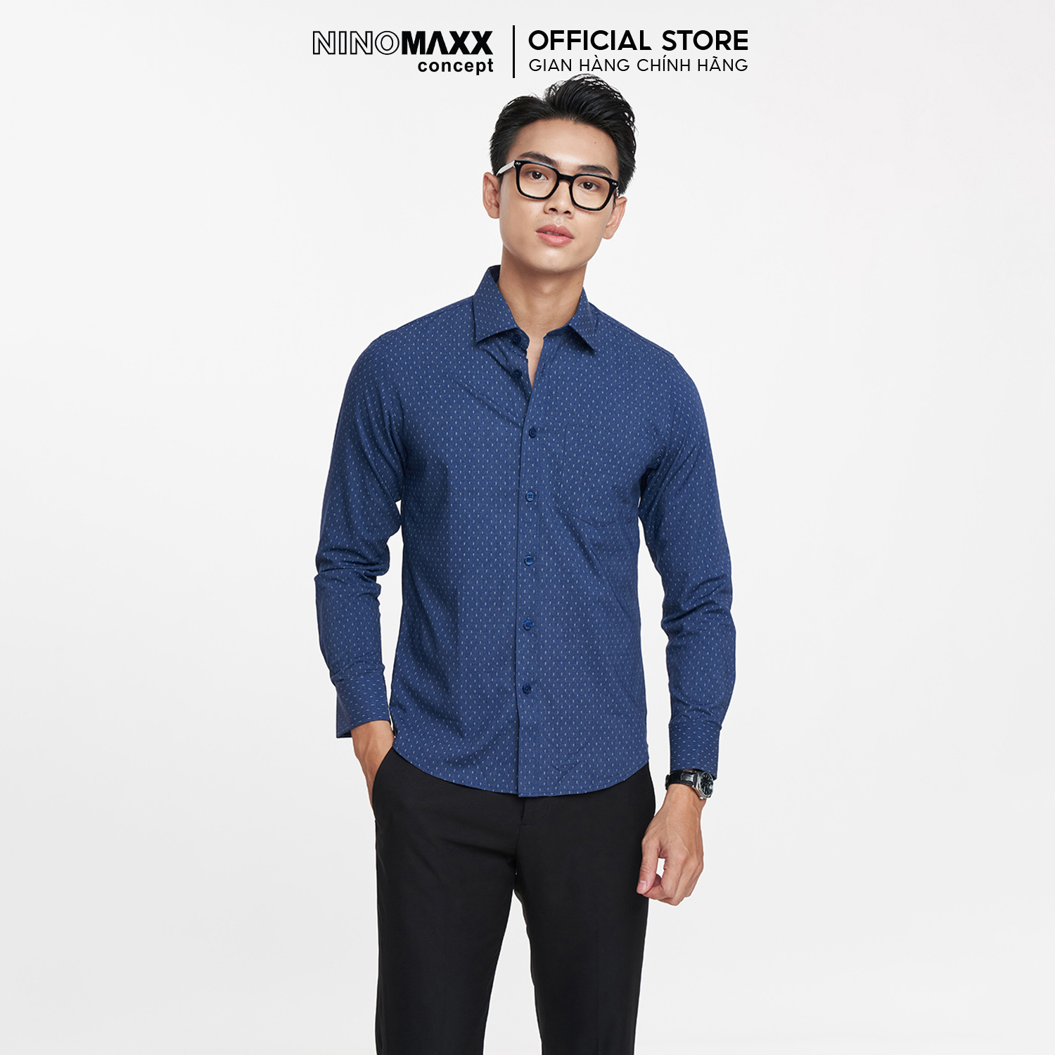 N&m club áo sơ mi nam tay dài chất liệu bamboo kháng khuẩn 2105033