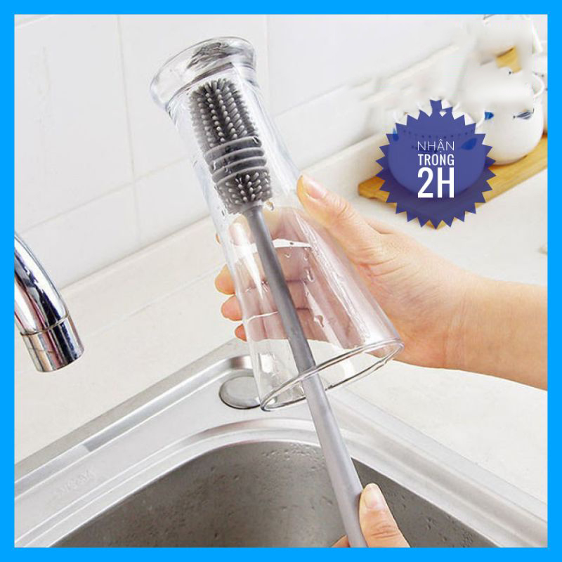 Cây cọ rửa ly cốc rửa bình sữa silicon siêu bền sạch