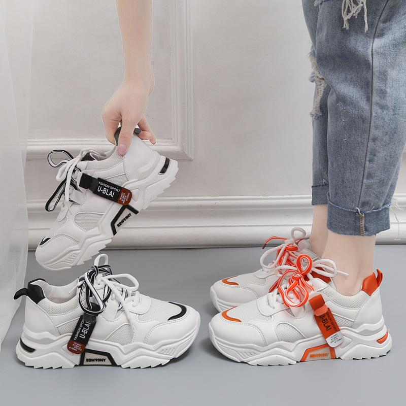 Giày thể thao nữ, giày sneaker nữ pha màu, vạt chữ BLAI 2 dây màu buộc, kiểu dáng mới nhất