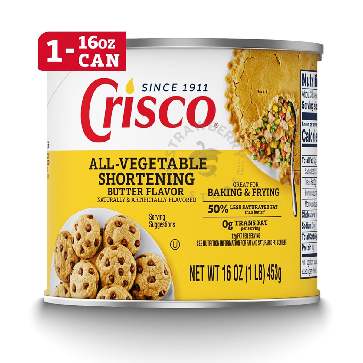 Mỡ Trừu Làm Từ Thực Vật Vị Bơ Crisco Butter Flavor All-Vegetable Shortening, Hộp 453g (16 Oz.) 1 Lb.