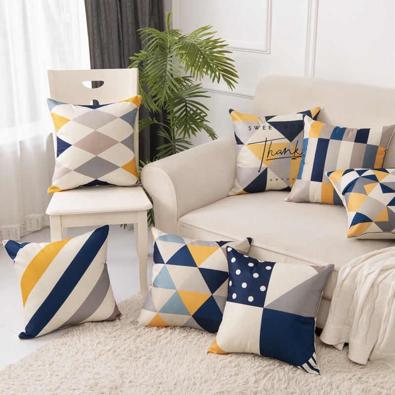 Vỏ Gối tựa lưng sofa, vỏ gối vuông 45*45cm, gối tựa lưng văn phòng trang trí