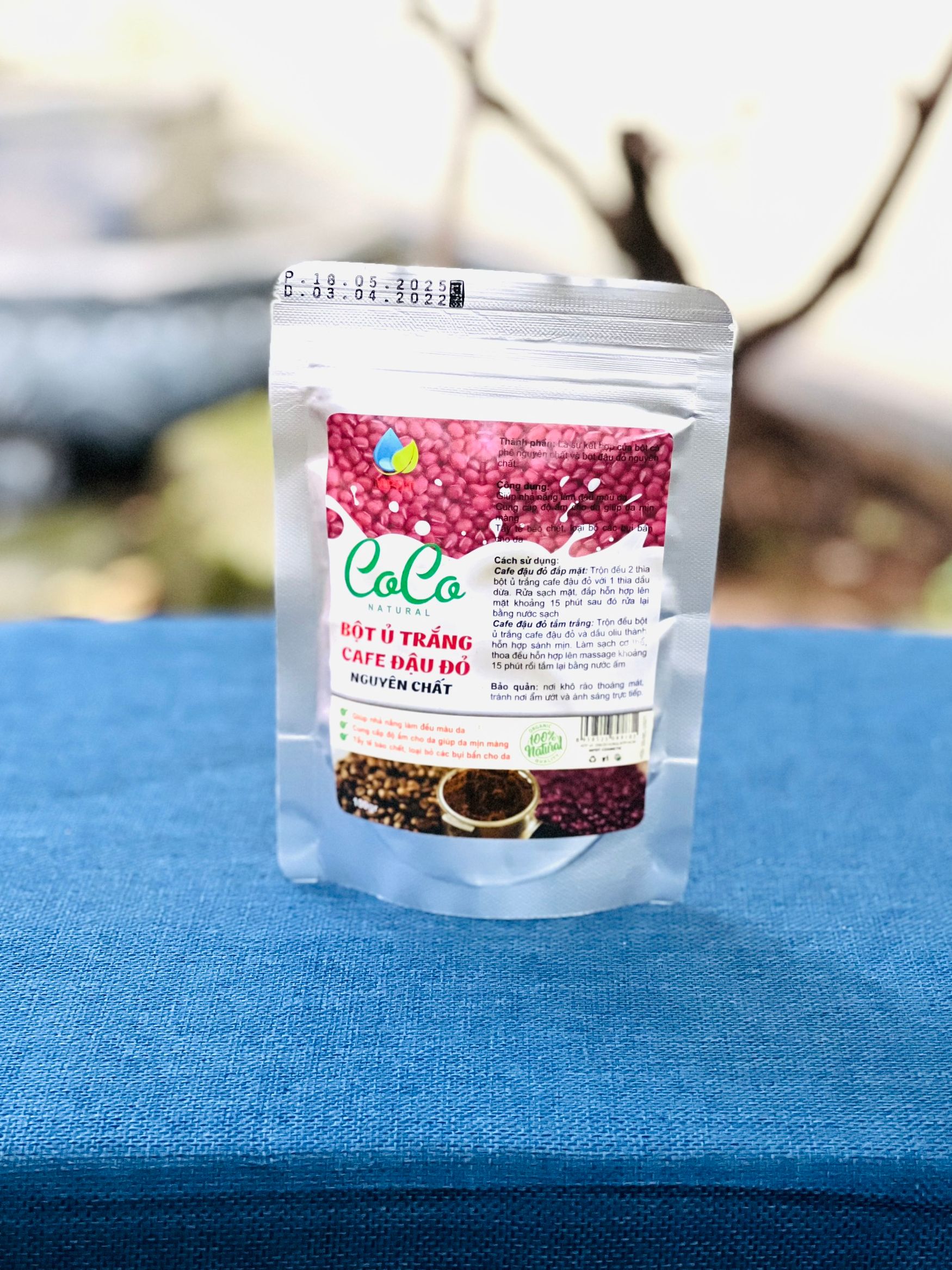 Ủ trắng cafe đậu đỏ 100gr dùng cho face body
