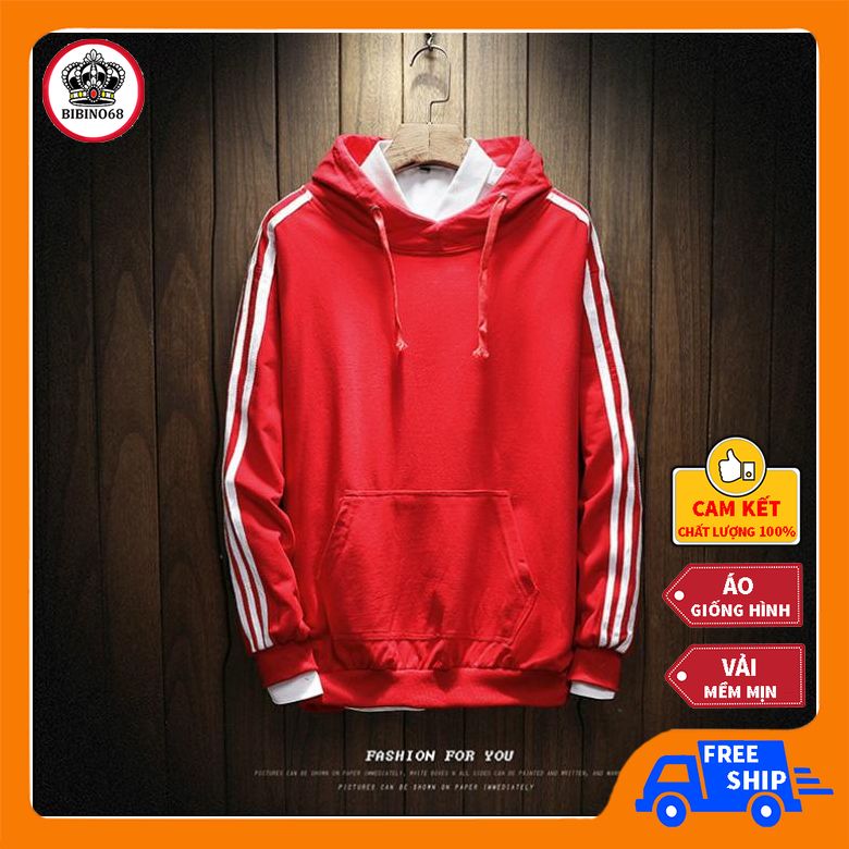 Áo Hoodie 3 Vạch Cánh Kiểu Dáng Thể Thao Ấm Áp - Áo Hoodie Fom Rộng - Áo Hoodie Nỉ - Áo Hoodie Rẻ Đẹp - Áo Hoodie Trơn - Áo