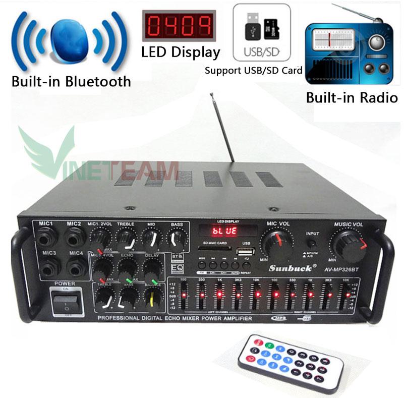 Ampli 220v/12v bluetooth sunbuck 326bt - sunbuck tav 6188bt