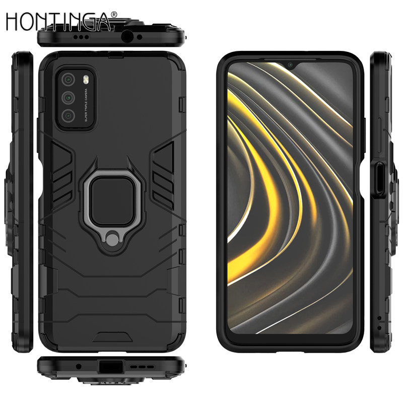 Ốp Lưng Hontinga IRON Man Armor Cho Ốp Lưng Xiaomi Poco M3 Ốp Lưng TPU Sang Trọng Bảo Vệ Vỏ Cứng Điện Thoại Ốp Lưng Có Vòng Đeo Tay Vỏ Chống Sốc Vỏ Mềm Vỏ Cứng Cho Nam Nữ