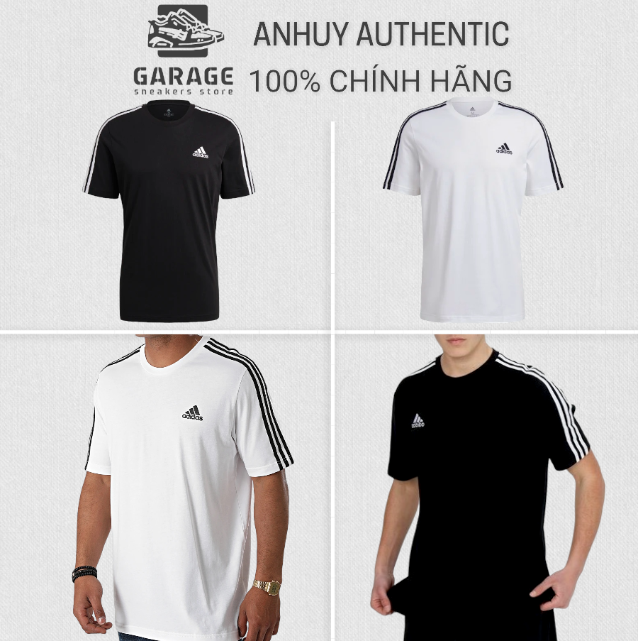 100% chính hãng - áo thun adidas cotton nam 3 sọc essentials