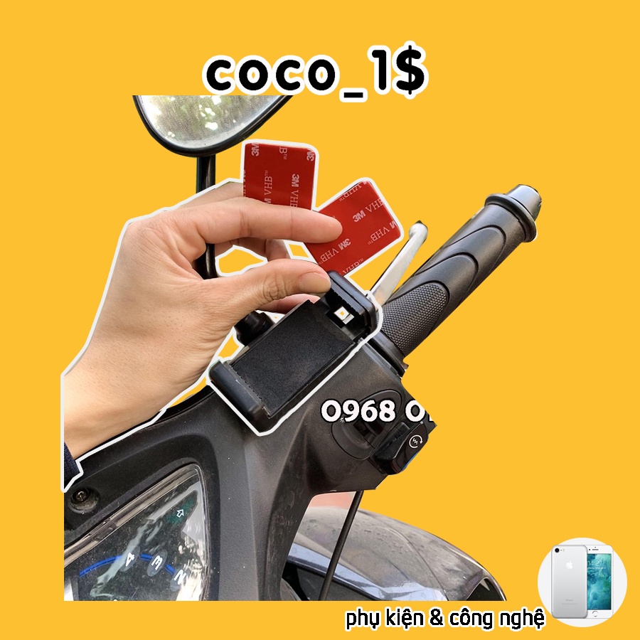 [COCO1$] Kẹp điện thoại dán xe máy + băng dính 3M